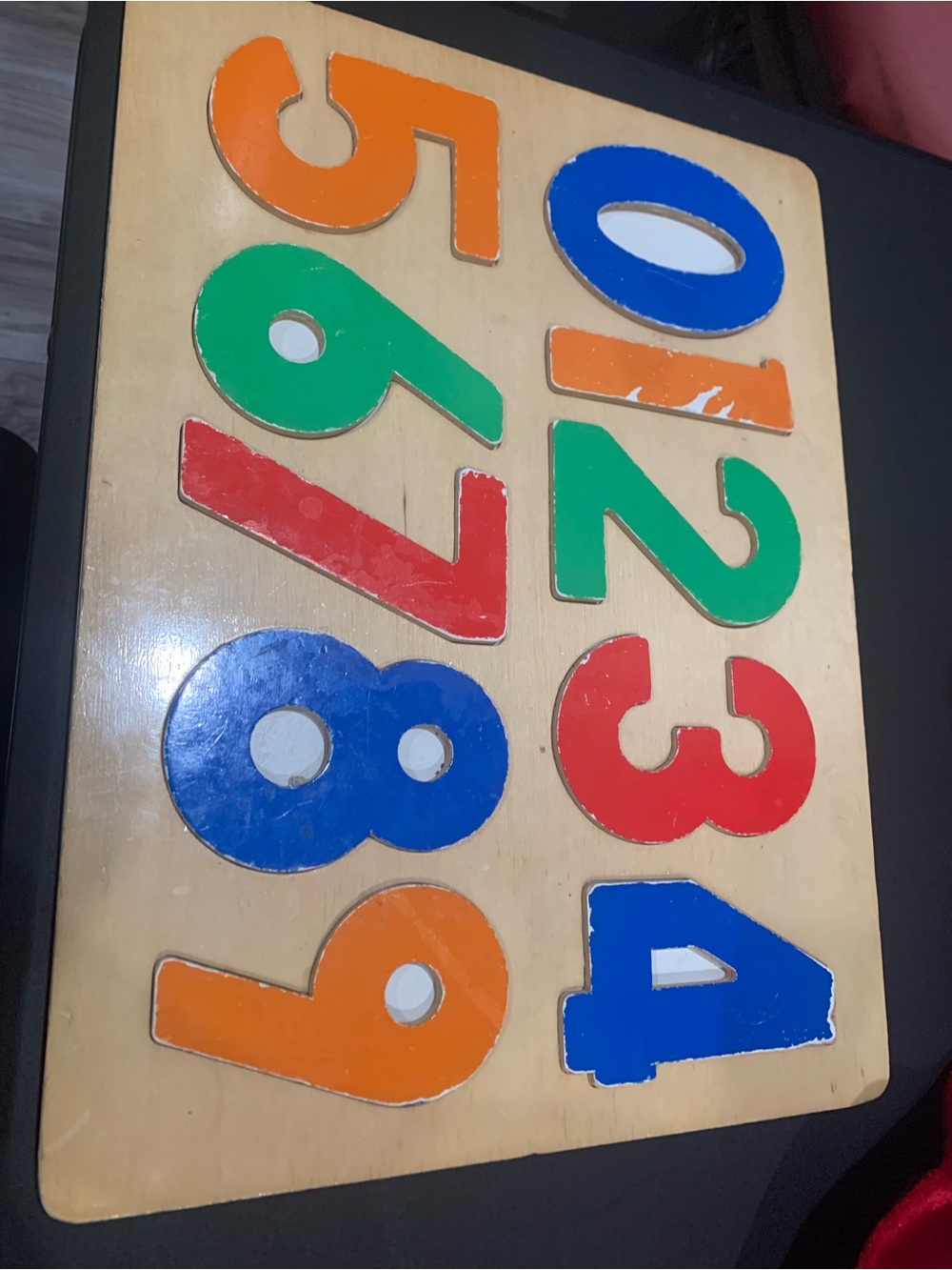Kids Vintage Large Wooden Number Puzzle